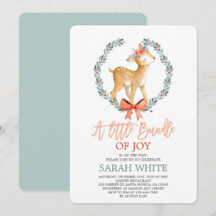 Invitation Noël Joyeux Baby shower de cerfs d'hiver