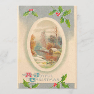 Invitation Noël joyeux Vintage
