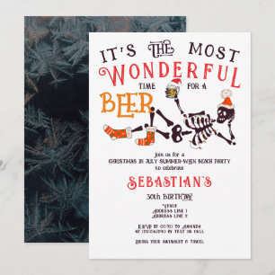 Invitation Noël Juillet Squelette été Weer Bière Anniversaire