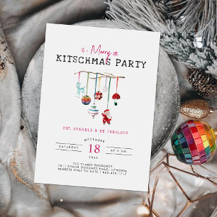 Invitation Noël kitsch   Fête de vacances Retro