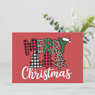 Invitation Noël laid Joyeux et brillant Arbre de Noël Père No