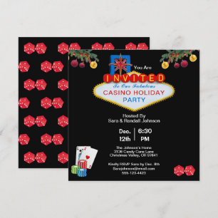 Invitation Noël Las Vegas Casino Fête Carré