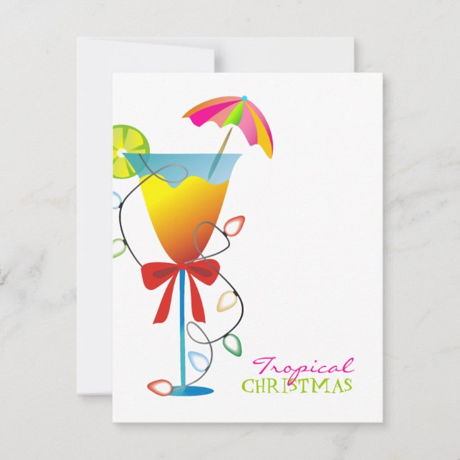 Invitation Noël Luau du paradis 311-Tropical (Devant)