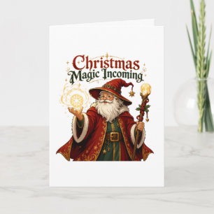 Invitation Noël Magie Arrivée Magicien Père Noël