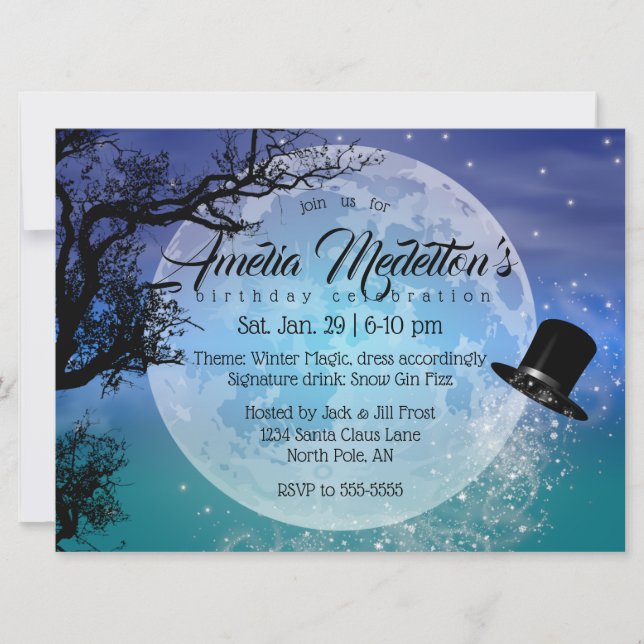 Invitation Noël magique d'hiver (Devant)