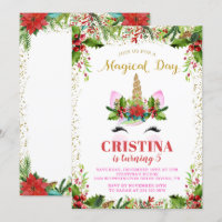 Noël magique Holly Berries Unicorn Anniversaire