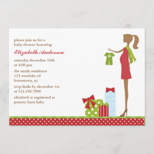 Invitation Noël, maman doit être Baby shower