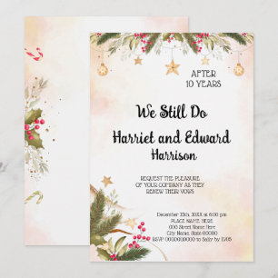 Invitation Noël Mariage Anniversaire Renouvellement Vows Invi