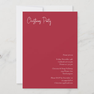 Invitation Noël moderne Red Party