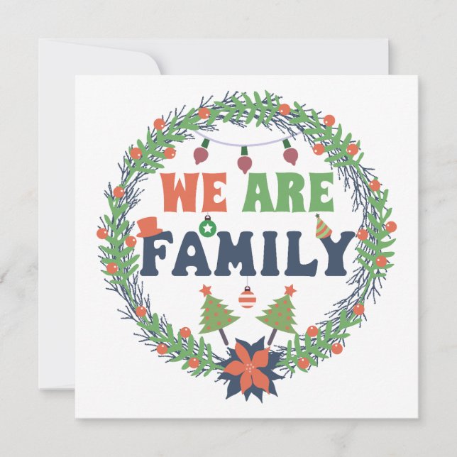 Invitation Noël "Nous sommes la famille" (Devant)