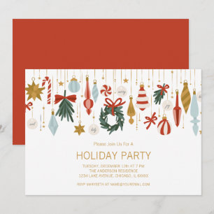 Invitation Noël Ornements Fête Fête