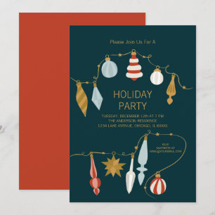 Invitation Noël Ornements Fête Fête