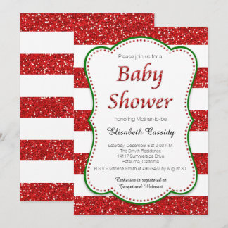 Invitation Noël Parties scintillant Baby shower de Noël Invit