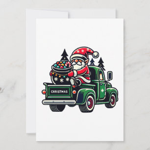 Invitation Noël Père Noël Gnome Sur Camion De Ramassage