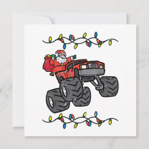 Invitation Noël Père Noël Monster Camion Garçons Enfants Enfa