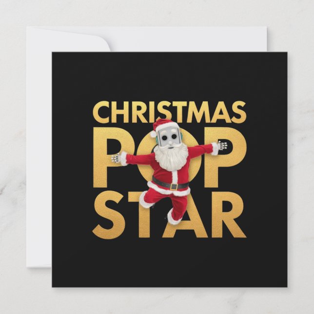 Invitation Noël Pop Star Cute & Coloré Vacances (Devant)
