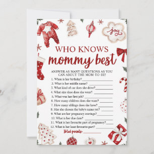 Invitation Noël Qui Connaît Maman Meilleur Baby shower Jeu