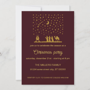 Invitation Noël religieux, Naissance de Jésus, Trois Roi