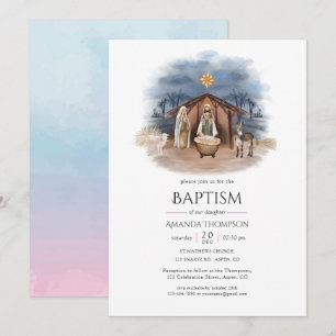 Invitation Noël religieux Nativité Naissance Jésus