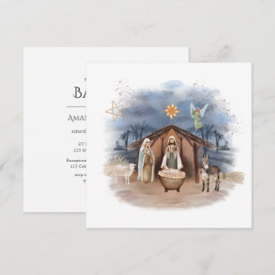 Invitation Noël religieux Nativité Naissance Jésus-Christ Dan