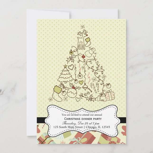 Invitation Noël rétro (Devant)