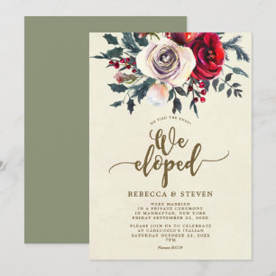Invitation noël roses modernes nous avons fui l'invitation