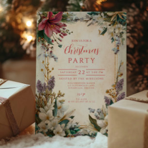 Invitation Noël Rouge Amaryllis