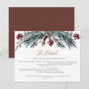 Invitation NOEL Rustic Winter Christmas Pine Détails du Maria