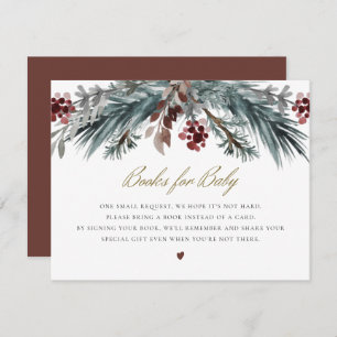Invitation NOEL Rustic Winter Pine Books for Baby