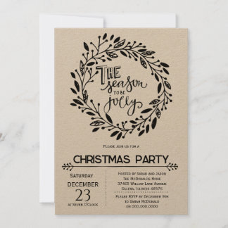 Invitation Noël rustique