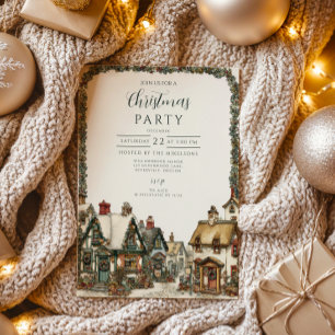 Invitation Noël rustique du chalet d'hiver