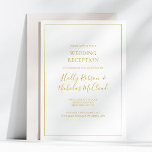 Invitation Noël Simple Élégant   Réception de Mariage Blanc