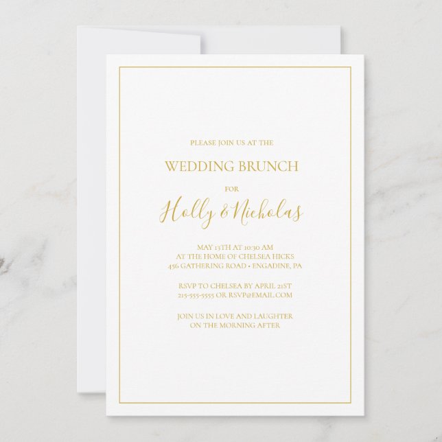 Invitation Noël simple et élégant | Brunch Mariage blanc (Devant)