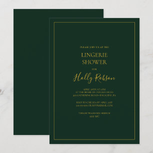 Invitation Noël simple et élégant Douche Lingerie verte