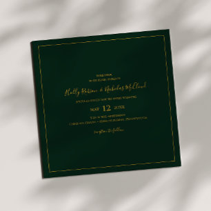 Invitation Noël simple et élégant Mariage Carré vert