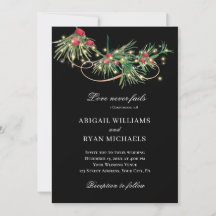 Noël Simple Floral sur Mariage chrétien noir