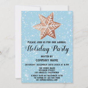 Invitation Noël Star Company Fête de Noël Blue neige