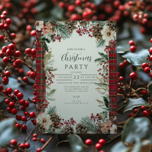 Invitation Noël Tartan Rustique