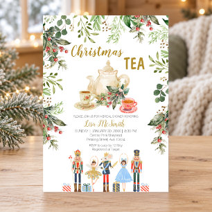 Invitation Noël Tea Party Nutcracker Fête des mariées