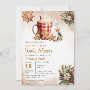 Invitation Noël Un Joyeux Petit Baby shower Pain D'Affaires