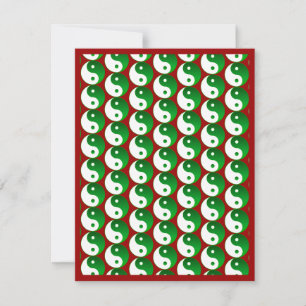 Invitation Noël Vert Yin & Yang Motif