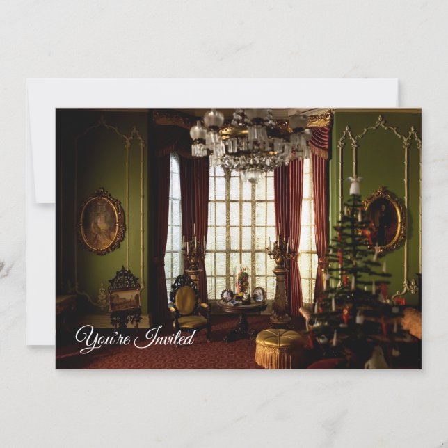 Invitation Noël victorien - "Vous êtes invité" (Devant)