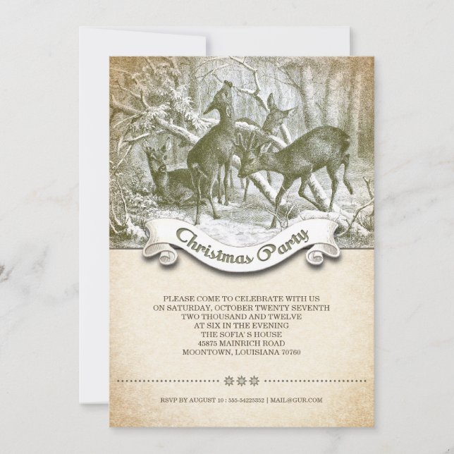 Invitation Noël vintage (Devant)