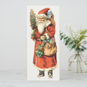 Invitation Noël vintage, image découpée du Père Noël