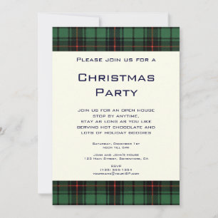 Invitation Noël Vintage, Tartan, Motif Moderne Davidson