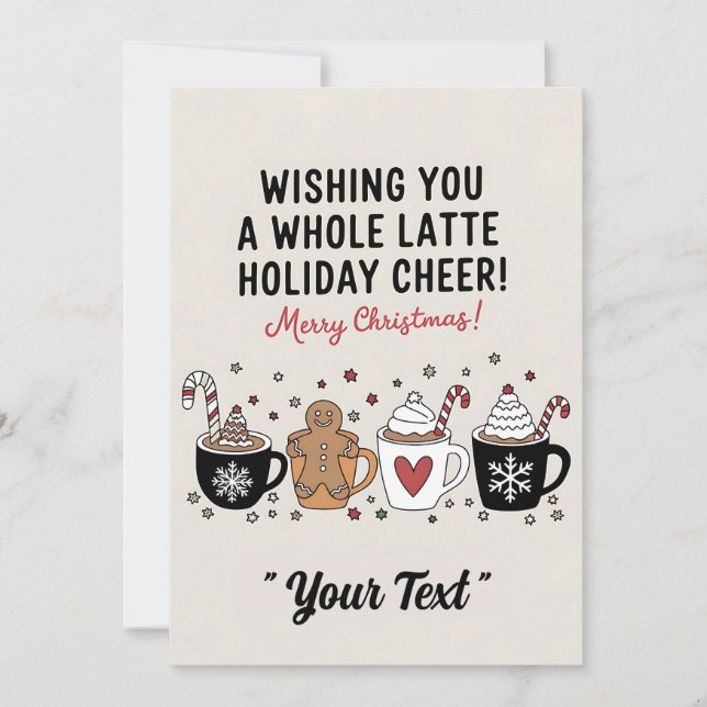 Invitation Noël Vous Souhaite Un Café En Latte Entier Cheval (Devant)
