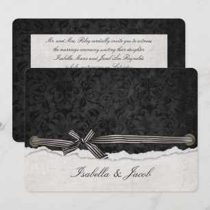 Invitation noeud attaché sur damon noir