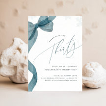 Nœud Bleu Coquette Flocon de Neige 30e Anniversair