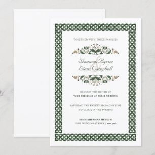 Invitation noeud celtique   Floral moderne Mariage irlandais