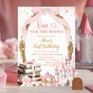 Invitation Nœud Coquette Rose Histoire de Conte de Fées 1er A